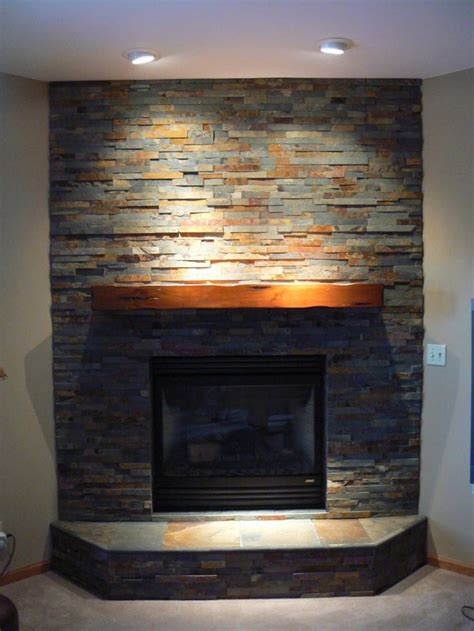 There are many corner fireplace mantel ideas to choose from in the market, and the chance of finding a fireplace let's face it: Stacked Stone Corner Fireplace Slate Fireplace Mantels ...