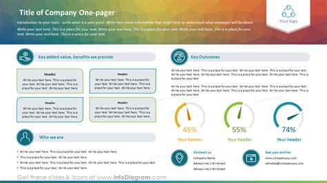 One Pager Leaflet Presentation Company Snapshot One Pager Template