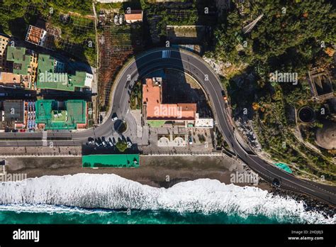 Aerial View Of The Amalfi Drive Road Along The Amalfi Coast Salerno