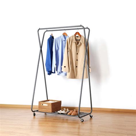 Easy Home Double Hanging Garment Rack Simple Closet Garment Racks