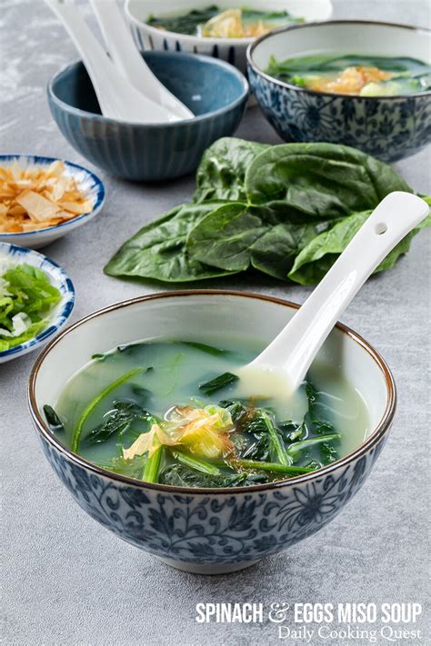 Are eggs and spinach healthy? Spinach and Egg Miso Soup Recipe | Daily Cooking Quest