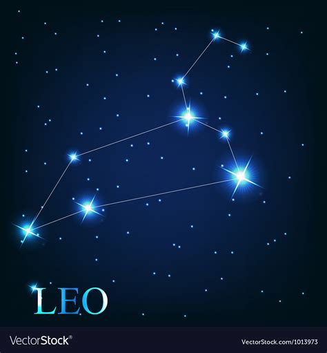 The Leo Zodiac Sign Of The Beautiful Bright Stars Vector Image