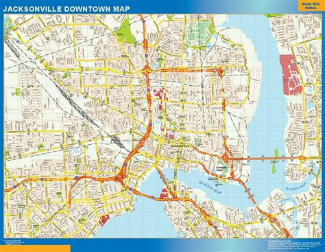Look Our Special Jacksonville Downtown Map World Wall