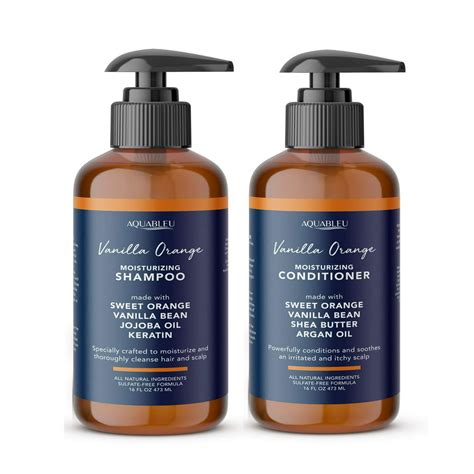 Aquableu Sweet Orange Vanilla Shampoo And Conditioner Set Natural