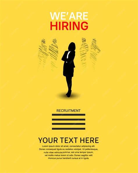 Premium Vector We Are Hiring Job Poster With Woman Silhouette