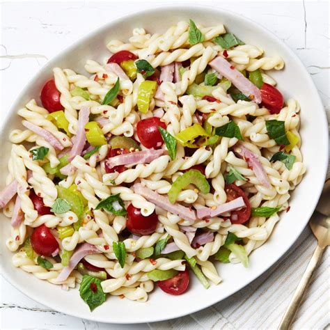 Cook the onion until it begins to soften and then stir in the ham and garlic for about 1 minute. Spicy Italian Pasta Salad with Ham and Pepperoncini | Recipe in 2020 | Leftover ham recipes ...