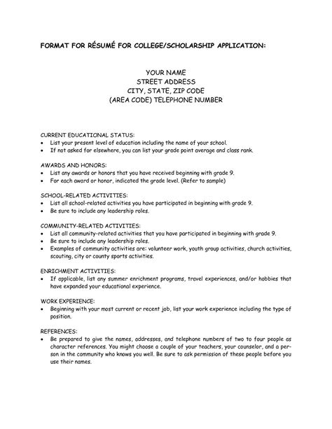 Scholarships can be included under the education summary. College Scholarship Resume Template #1197 - http ...