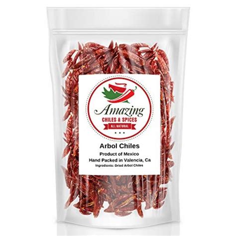Chile De Arbol 5oz Dried Whole Red Chili Peppers Premium