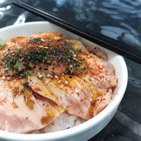 Baked salmon with lemongrass & white wine with roasted red pepper puree bettydavies3015. Salmon Mentai Don at Japanese Curry Express | Burpple