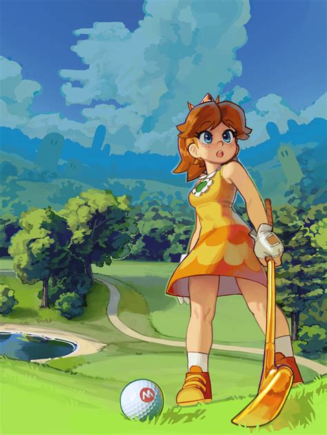 Princess Daisy And Golf Daisy Mario And 2 More Drawn By Wamudraws