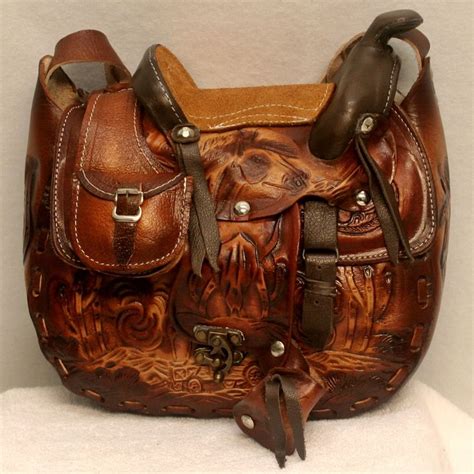 Custom Western Leather Saddlebags With Two Straps Keweenaw Bay