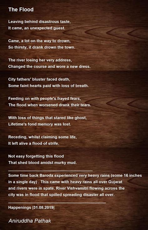 The Flood The Flood Poem By Aniruddha Pathak