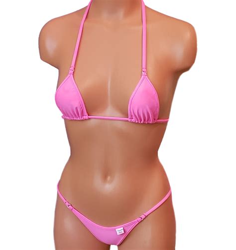 Xposed Skinz Bikinis X100 Vixen G String Micro Bikini Thong Hot Pink