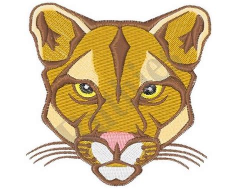 Cougar Mascot Machine Embroidery Design Etsy