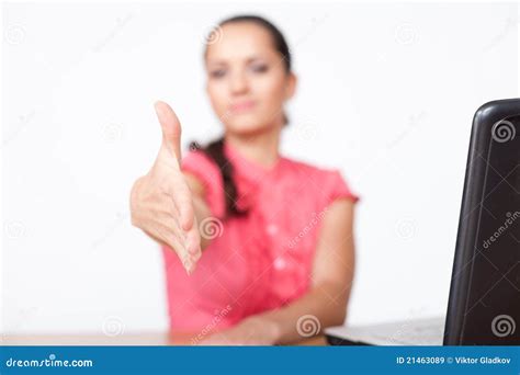 Business Woman Extending Hand To Shake Stock Image Image Of Female