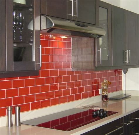 Red Glass Tile Backsplash Ideas Red Subway Tile Red Backsplash Backsplash Tile Design
