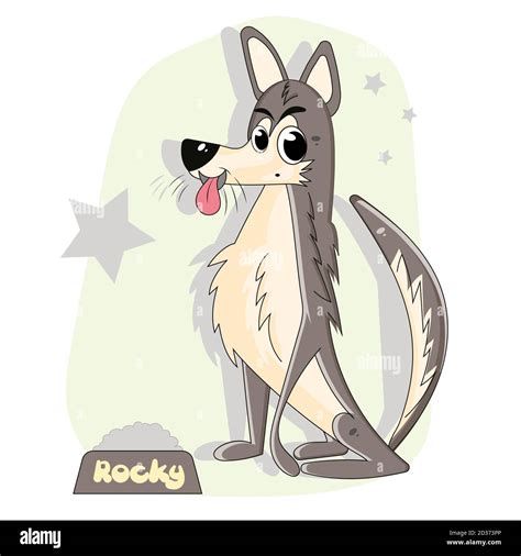 Siberian Wolf Cartoon Dog Breeds Vector Illustration Stock Photo Alamy