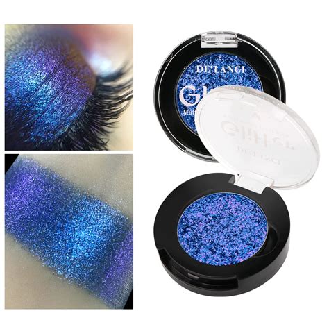 Amazon Com Afflano Duo Chrome Glitter Blue Eyeshadow Intense Color