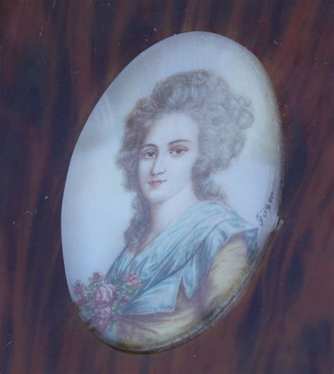 Antique Portrait Painting Miniature Of Madame Elisabeth