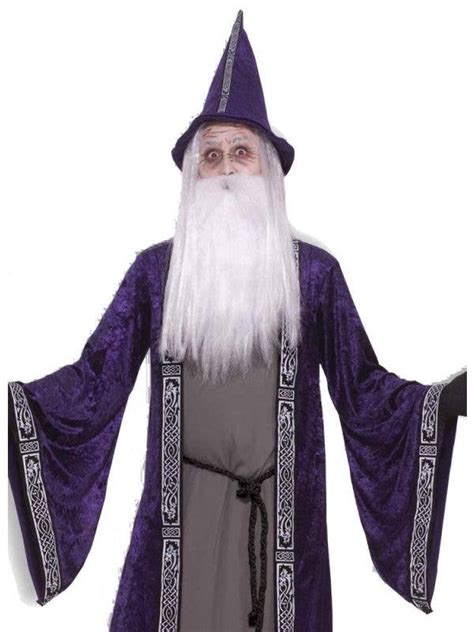 Long Purple Velvet Wizard Outfit Merlin Wizard Costume For Men