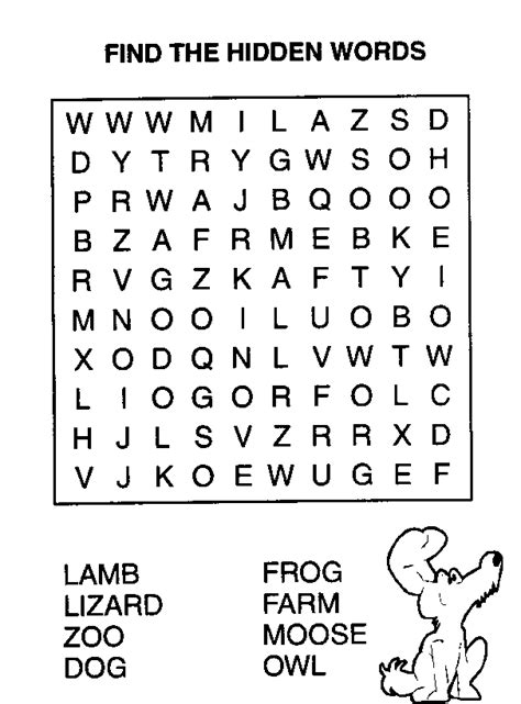 Easy Word Search For Kids Best Coloring Pages For Kids Easy Word