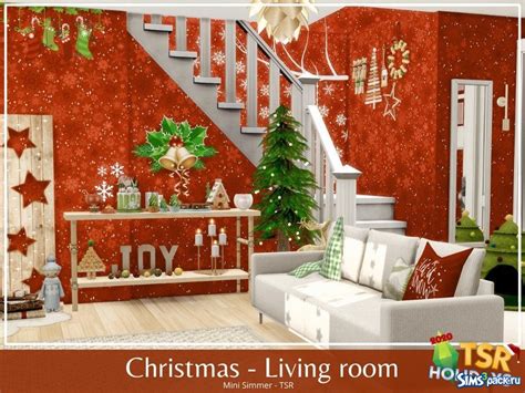 Скачать гостиная Christmas от Mini Simmer для Симс 4