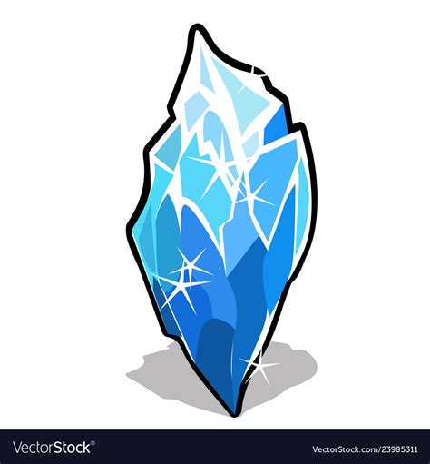 Ice Crystal Isolated On White Background Vector Image