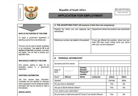 How To Fill Z83 Application Form 2021 2022 South Afri