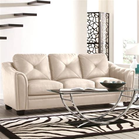 Shop Lacasta Mid Century Modern Tufted Design Cream Living Room Sofa