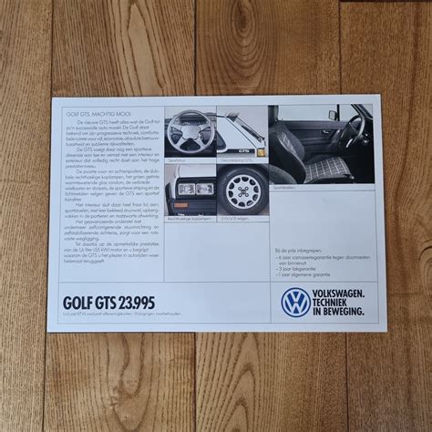 Golf Mk2 Gts Brochure Best Vw Parts