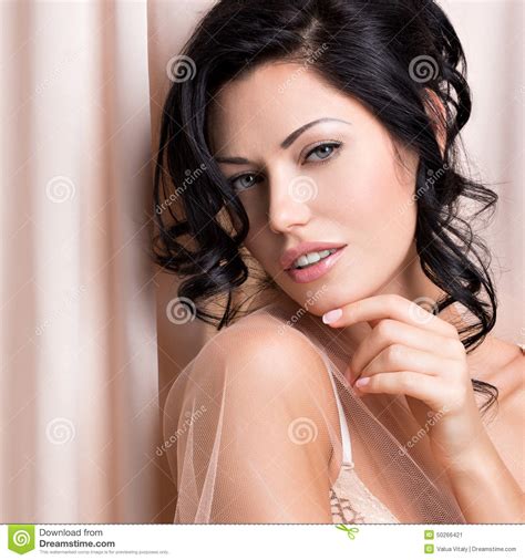 Portrait Of A Beautiful Tender Woman With Creative Hairstyl Stock Image