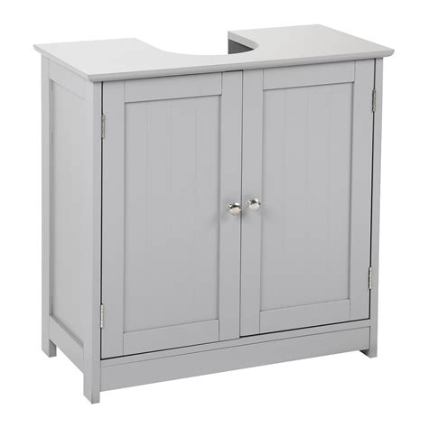 This is a simple and stylish storage cabinet. Grey Wooden Bathroom Cabinet Shelf Cupboard Bedroom ...
