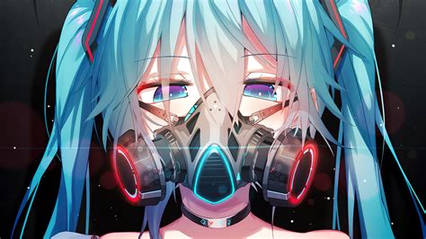 Anime Girl Hazard Gas Mask Hatsune Miku 4k 61028 Wallpaper