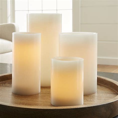 Flameless White Pillar Candles With Timer Crate And Barrel With