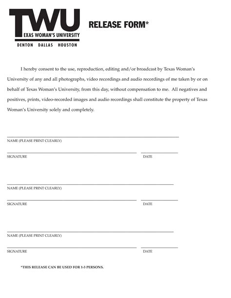Photo Release Form Template Microsoft Word