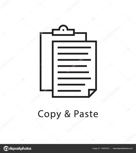 Copy Paste Vector Line Icon Stock Vector Image By ©creativestall 178005702