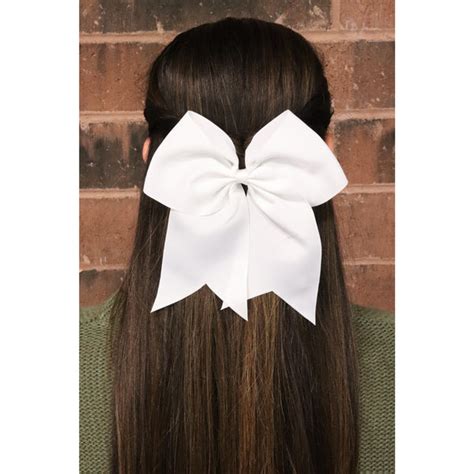 1 Blue Cheer Bow For Girls 7 Large Hair Bows With Ponytail Holder Rib