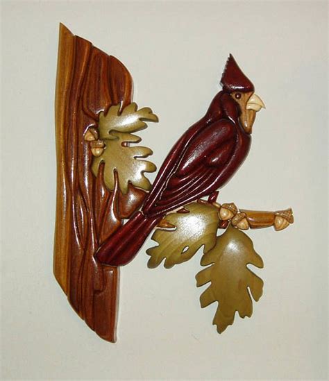 Intarsia Cardinal Intarsia Wooden Art Etsy