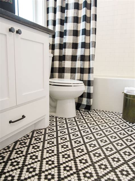 Black Penny Tile Bathroom Floor Flooring Designs