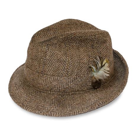 Vintage Dorfman Pacific Hat Brown And Gray Wool Trilby Size 7 ⅜