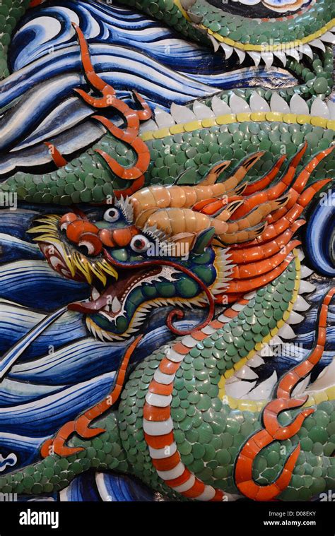 Dragon Painting In A Chinese Temple Stock Photo Alamy