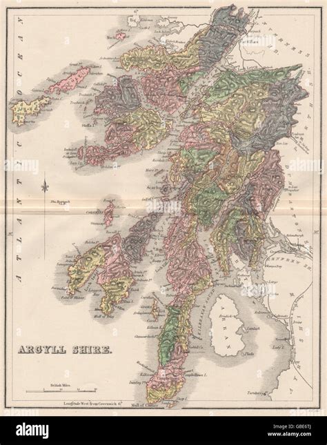 Argyllshire Antique County Map Parishes Inverary Scotland Lizars