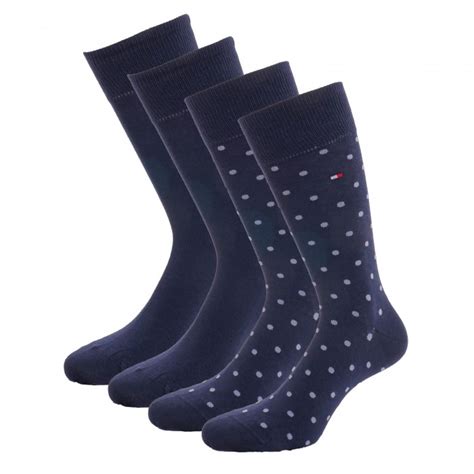 2 Pack Polka Dot Socks Navy Socks For Man Brand Tommy Hilfiger F