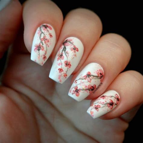 20 Really Cute Cherry Blossom Nails Designs In 2020 With Images