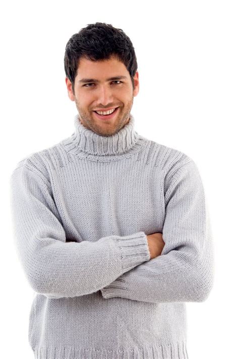 Handsome Man Wearing Woolen Sweater Stock Photo Image Of Studio Cold
