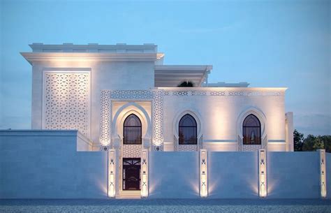 White Modern Islamic Villa Exterior Design 2 Villa Exterior Design