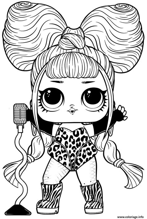 Coloriage Lol Doll Alto With Stand Up Microphone Dessin Poupee Lol