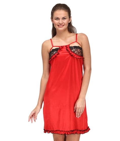 Buy Fashigo Red Satin Nighty Online At Best Prices In India Snapdeal