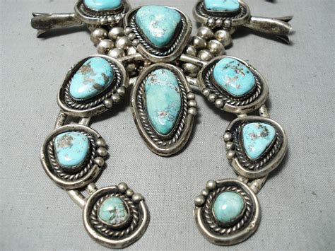 Heavy Authentic Vintage Native American Navajo Turquoise Sterling Silv