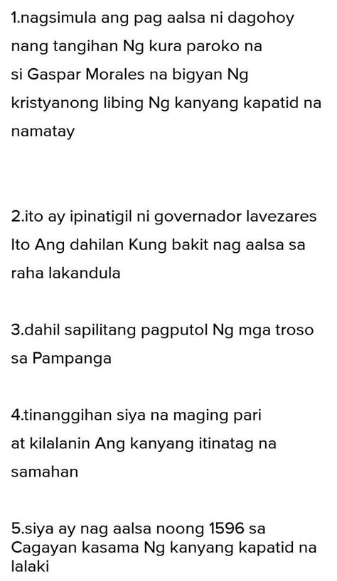 Ibigay Ang Naging Dahilan Sa Pag Aalsa Ng Mga Katutubong Pilipino Laban